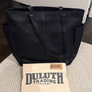 Duluth Trading Co. Black Lifetime Leather Tote - Brand New with Tags!